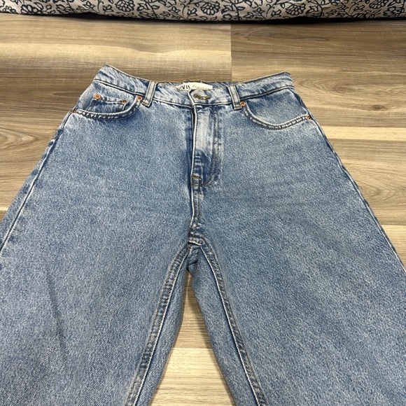 Zara 90’s full length straight Women's Blue Jeans size 2 - Picture 4 of 9